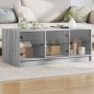vidaXL Couchtisch mit Glastüren Grau Sonoma 102x50x42 cm vidaXL Couchtisch mit Glastüren Grau Sonoma 102x50x42 cm