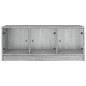 vidaXL Couchtisch mit Glastüren Grau Sonoma 102x50x42 cm vidaXL Couchtisch mit Glastüren Grau Sonoma 102x50x42 cm
