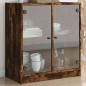 vidaXL Beistellschrank mit Glastüren Räuchereiche 68x37x75,5 cm vidaXL Beistellschrank mit Glastüren Räuchereiche 68x37x75,5 cm