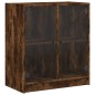 vidaXL Beistellschrank mit Glastüren Räuchereiche 68x37x75,5 cm vidaXL Beistellschrank mit Glastüren Räuchereiche 68x37x75,5 cm