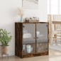 vidaXL Beistellschrank mit Glastüren Räuchereiche 68x37x75,5 cm vidaXL Beistellschrank mit Glastüren Räuchereiche 68x37x75,5 cm