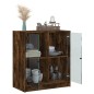 vidaXL Beistellschrank mit Glastüren Räuchereiche 68x37x75,5 cm vidaXL Beistellschrank mit Glastüren Räuchereiche 68x37x75,5 cm