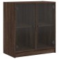 vidaXL Beistellschrank mit Glastüren Braun Eichen-Optik 68x37x75,5 cm vidaXL Beistellschrank mit Glastüren Braun Eichen-Optik 68x37x75,5 cm