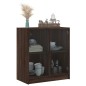 vidaXL Beistellschrank mit Glastüren Braun Eichen-Optik 68x37x75,5 cm vidaXL Beistellschrank mit Glastüren Braun Eichen-Optik 68x37x75,5 cm