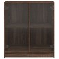 vidaXL Beistellschrank mit Glastüren Braun Eichen-Optik 68x37x75,5 cm vidaXL Beistellschrank mit Glastüren Braun Eichen-Optik 68x37x75,5 cm