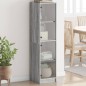 vidaXL Highboard mit Glastüren Grau Sonoma 35x37x142 cm vidaXL Highboard mit Glastüren Grau Sonoma 35x37x142 cm