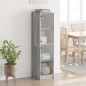 vidaXL Highboard mit Glastüren Grau Sonoma 35x37x142 cm vidaXL Highboard mit Glastüren Grau Sonoma 35x37x142 cm