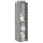 vidaXL Highboard mit Glastüren Grau Sonoma 35x37x142 cm vidaXL Highboard mit Glastüren Grau Sonoma 35x37x142 cm