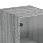 vidaXL Highboard mit Glastüren Grau Sonoma 35x37x142 cm vidaXL Highboard mit Glastüren Grau Sonoma 35x37x142 cm