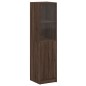 vidaXL Highboard mit Glastür Braun Eichen-Optik 35x37x142 cm vidaXL Highboard mit Glastür Braun Eichen-Optik 35x37x142 cm