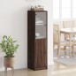 vidaXL Highboard mit Glastür Braun Eichen-Optik 35x37x142 cm vidaXL Highboard mit Glastür Braun Eichen-Optik 35x37x142 cm