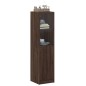 vidaXL Highboard mit Glastür Braun Eichen-Optik 35x37x142 cm vidaXL Highboard mit Glastür Braun Eichen-Optik 35x37x142 cm
