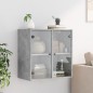 vidaXL Wandschrank mit Glastüren Betongrau 68x37x68,5 cm vidaXL Wandschrank mit Glastüren Betongrau 68x37x68,5 cm