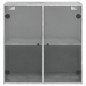 vidaXL Wandschrank mit Glastüren Betongrau 68x37x68,5 cm vidaXL Wandschrank mit Glastüren Betongrau 68x37x68,5 cm