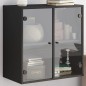 vidaXL Wandschrank mit Glastüren Schwarz 68x37x68,5 cm vidaXL Wandschrank mit Glastüren Schwarz 68x37x68,5 cm