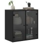 vidaXL Wandschrank mit Glastüren Schwarz 68x37x68,5 cm vidaXL Wandschrank mit Glastüren Schwarz 68x37x68,5 cm
