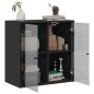 vidaXL Wandschrank mit Glastüren Schwarz 68x37x68,5 cm vidaXL Wandschrank mit Glastüren Schwarz 68x37x68,5 cm