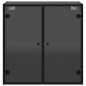 vidaXL Wandschrank mit Glastüren Schwarz 68x37x68,5 cm vidaXL Wandschrank mit Glastüren Schwarz 68x37x68,5 cm