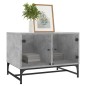 vidaXL Couchtisch mit Glastüren Betongrau 68,5x50x50 cm vidaXL Couchtisch mit Glastüren Betongrau 68,5x50x50 cm