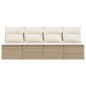 vidaXL Gartensofa mit Kissen 4-Sitzer Beige Poly Rattan vidaXL Gartensofa mit Kissen 4-Sitzer Beige Poly Rattan