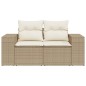 vidaXL Gartensofa mit Kissen 2-Sitzer Beige Poly Rattan vidaXL Gartensofa mit Kissen 2-Sitzer Beige Poly Rattan