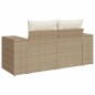 vidaXL Gartensofa mit Kissen 2-Sitzer Beige Poly Rattan vidaXL Gartensofa mit Kissen 2-Sitzer Beige Poly Rattan