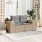 vidaXL Gartensofa mit Kissen 2-Sitzer Beige Poly Rattan vidaXL Gartensofa mit Kissen 2-Sitzer Beige Poly Rattan