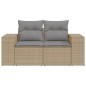 vidaXL Gartensofa mit Kissen 2-Sitzer Beige Poly Rattan vidaXL Gartensofa mit Kissen 2-Sitzer Beige Poly Rattan