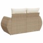 vidaXL Gartensofa mit Kissen 2-Sitzer Beige Poly Rattan vidaXL Gartensofa mit Kissen 2-Sitzer Beige Poly Rattan