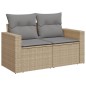 vidaXL Gartensofa mit Kissen 2-Sitzer Beige Poly Rattan vidaXL Gartensofa mit Kissen 2-Sitzer Beige Poly Rattan