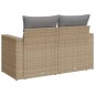 vidaXL Gartensofa mit Kissen 2-Sitzer Beige Poly Rattan vidaXL Gartensofa mit Kissen 2-Sitzer Beige Poly Rattan
