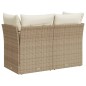 vidaXL Gartensofa mit Kissen 2-Sitzer Beige Poly Rattan vidaXL Gartensofa mit Kissen 2-Sitzer Beige Poly Rattan