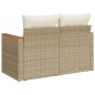 vidaXL Gartensofa mit Kissen 2-Sitzer Beige Poly Rattan vidaXL Gartensofa mit Kissen 2-Sitzer Beige Poly Rattan