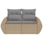 vidaXL Gartensofa mit Kissen 2-Sitzer Beige Poly Rattan vidaXL Gartensofa mit Kissen 2-Sitzer Beige Poly Rattan
