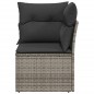 vidaXL Garten-Ecksofa mit Kissen Grau Poly Rattan vidaXL Garten-Ecksofa mit Kissen Grau Poly Rattan