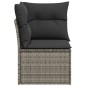 vidaXL Garten-Ecksofa mit Kissen Grau Poly Rattan vidaXL Garten-Ecksofa mit Kissen Grau Poly Rattan