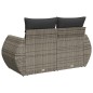vidaXL Gartensofa 2-Sitzer mit Kissen Grau Poly Rattan vidaXL Gartensofa 2-Sitzer mit Kissen Grau Poly Rattan