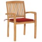 Gartenstühle 2 Stk. mit Roten Kissen Massivholz Teak Gartenstühle 2 Stk. mit Roten Kissen Massivholz Teak