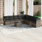 vidaXL 10-tlg. Garten-Sofagarnitur mit Kissen Grau Poly Rattan vidaXL 10-tlg. Garten-Sofagarnitur mit Kissen Grau Poly Rattan