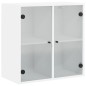 vidaXL Wandschrank mit Glastüren Weiß 68x37x68,5 cm vidaXL Wandschrank mit Glastüren Weiß 68x37x68,5 cm