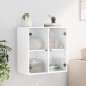 vidaXL Wandschrank mit Glastüren Weiß 68x37x68,5 cm vidaXL Wandschrank mit Glastüren Weiß 68x37x68,5 cm