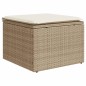 vidaXL Gartenhocker mit Kissen Beige 55x55x37 cm Poly Rattan vidaXL Gartenhocker mit Kissen Beige 55x55x37 cm Poly Rattan
