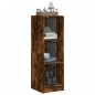 vidaXL Highboard mit Glastüren Räuchereiche 35x37x109 cm vidaXL Highboard mit Glastüren Räuchereiche 35x37x109 cm