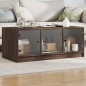 vidaXL Couchtisch mit Glastüren Braun Eichen-Optik 102x50x42 cm vidaXL Couchtisch mit Glastüren Braun Eichen-Optik 102x50x42 cm