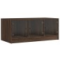 vidaXL Couchtisch mit Glastüren Braun Eichen-Optik 102x50x42 cm vidaXL Couchtisch mit Glastüren Braun Eichen-Optik 102x50x42 cm