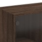 vidaXL Couchtisch mit Glastüren Braun Eichen-Optik 102x50x42 cm vidaXL Couchtisch mit Glastüren Braun Eichen-Optik 102x50x42 cm