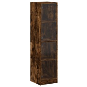 vidaXL Highboard mit Glastüren Räuchereiche 35x37x142 cm