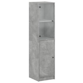 vidaXL Highboard mit Glastür Betongrau 35x37x142 cm