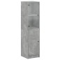 vidaXL Highboard mit Glastür Betongrau 35x37x142 cm vidaXL Highboard mit Glastür Betongrau 35x37x142 cm