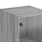 vidaXL Highboard mit Glastür Grau Sonoma 35x37x142 cm vidaXL Highboard mit Glastür Grau Sonoma 35x37x142 cm